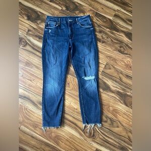 Mother High Waisted Looker Ankle Fray jeans